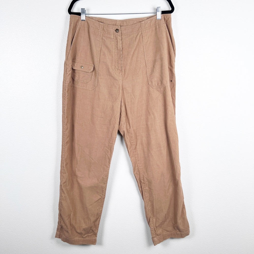Vintage Ralph Lauren Women's Corduroy Cotton Pants Brown Sz 14W‎
